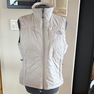 The North Face Women's Light Beige Puffer Vest Medium off white